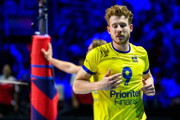 September 10, 2026: Johan Gruvaeus of Sweden during the CEV EuroVolley 2026 group stage volleyball match between Italy and Sweden on September 10, 2026 in Naples. Photo by Domenico Cippitelli, BILDBYRAN COP 18 XY0128 volleyball volleyball volleyball European Championship Italy Sweden CEV EuroVolley 2026 Italy Sweden BBENG European Championship  Copyright: DomenicoxCippitelli BB260910BB858