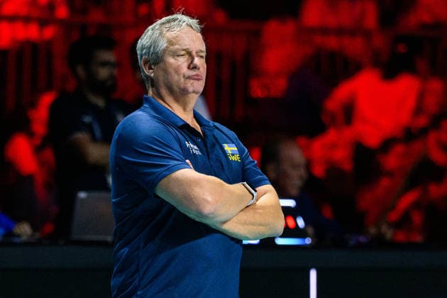 September 10, 2026: Head coach Gido Vermeulen of Sweden during the CEV EuroVolley 2026 group stage volleyball match between Italy and Sweden on September 10, 2026 in Naples. Photo by Domenico Cippitelli, BILDBYRAN COP 18 XY0128 volleyball volleyball volleyball European Championship Italy Sweden CEV EuroVolley 2026 Italy Sweden bbeng European Championship  Copyright: DomenicoxCippitelli BB260910BB859