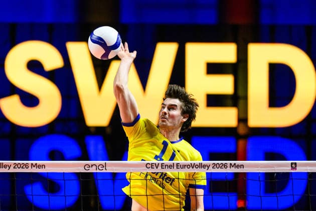 September 10, 2026: Patrik Johansson of Sweden during the CEV EuroVolley 2026 group stage volleyball match between Italy and Sweden on September 10, 2026 in Naples. Photo by Domenico Cippitelli. BILDBYRAN COP 18 XY0128 volleyball volleyball volleyball European Championships Italy Sweden CEV EuroVolley 2026 Italy Sweden bbeng European Championships  Copyright: DomenicoxCippitelli BB260910BB860
