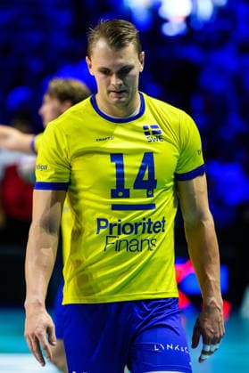 September 10, 2026: Jacob Link of Sweden during the CEV EuroVolley 2026 group stage volleyball match between Italy and Sweden on September 10, 2026 in Naples. Photo by Domenico Cippitelli, BILDBYRAN COP 18 XY0128 volleyball volleyball volleyball European Championships Italy Sweden CEV EuroVolley 2026 Italy Sweden bbeng European Championships  Copyright: DomenicoxCippitelli BB260910BB862