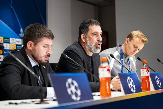 EINDHOVEN - Shakhtar Donetsk Head Coach Arda Turan during the press conference, PK, Pressekonferenz following the UEFA Champions League match between PSV Eindhoven and Shakhtar Donetsk at the Philips Stadium on September 10, 2026 in Eindhoven, the Netherlands. KEVIN SENDERS ANP UEFA Champions League 2026 27 xVIxANPxSportx xMarcelxterxBalsxIVx 567947304 originalFilename: 567947304.jpg