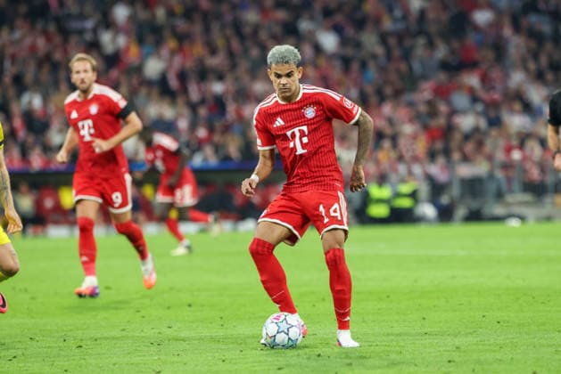 Luis Diaz, FC Bayern Munich, 14, GER, FC Bayern Munich vs. FK Bodo Glimt, Soccer, UEFA Champions League, Group Stage, Matchday 1, 2026–2027 Season, September 10, 2026, GER, FC Bayern Munich vs. FK Bodo Glimt, Soccer, UEFA Champions League, Group Stage, Matchday 1, 2026–2027 Season, September 10, 2026, Munich Copyright: xEibner-Pressefoto JennixMaulx EP_JML