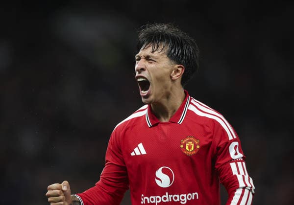 Manchester United, ManU v Sabah, UEFA Champions League, League Stage 10.09.26 Manchester United v Sabah, UEFA Champions League, League Stage Bradley Ormesher The Times Lisandro Martinez of Manchester United celebrates scoring his teams 4th goal  Copyright: xBradleyxOrmesherx NINTCHDBPICT001107213599