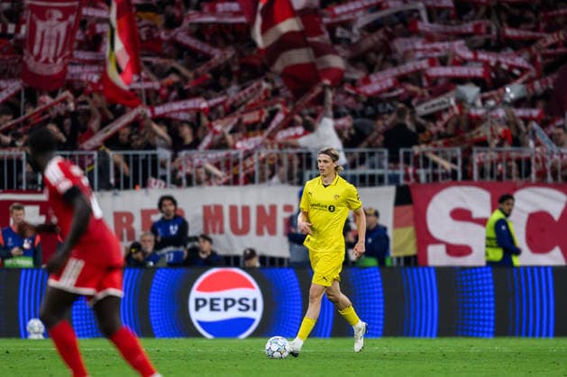 September 10, 2026: Ulrik Saltnes of Bodo Glimt during the UEFA Champions League soccer match between Bayern Munich and Bodo Glimt on September 10, 2026 in Munich. Photo by Marius Simensen. BILDBYRAN COP 238 MM0073 bbeng football soccer UEFA Champions League Bodo Glimt Bayern Munich  Copyright: MARIUSxSIMENSEN BB260910BB882