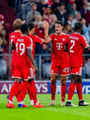 UEFA Champions League, Matchday 1, FC Bayern Munich vs. Bodo Glimt on September 10, 2026. Goal to make it 2-0 by Harry Kane, Jamal Musiala, Dayot Upamecano, Jonathan Tah, Alphonso Davies, and Aleksandar Pavlovic. Copyright: xBahhoxKarax