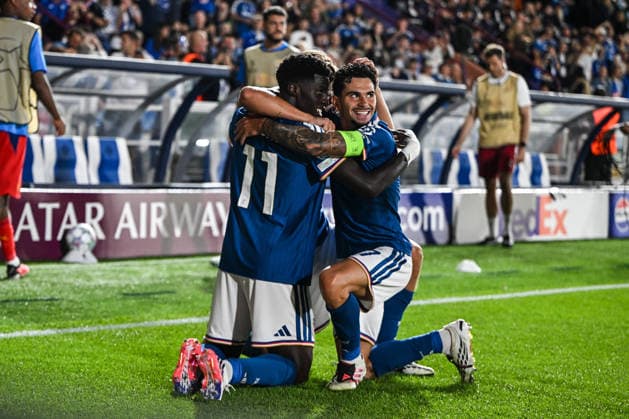 Como™s Assane Diao celebrating after a goal during the UEFA Champions League stage match Phase MD1 between Calcio Como and RB Leipzig at the Giuseppe Sinigaglia stadium in Como, north Italy -September 10, 2026 - Soccer.  Copyright: xTizianoxBallabio LaPressex
