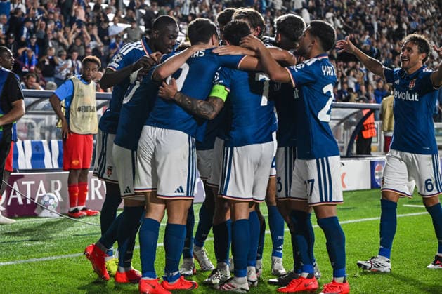 Como™s Assane Diao celebrating after a goal during the UEFA Champions League stage match Phase MD1 between Calcio Como and RB Leipzig at the Giuseppe Sinigaglia stadium in Como, north Italy -September 10, 2026 - Soccer.  Copyright: xTizianoxBallabio LaPressex