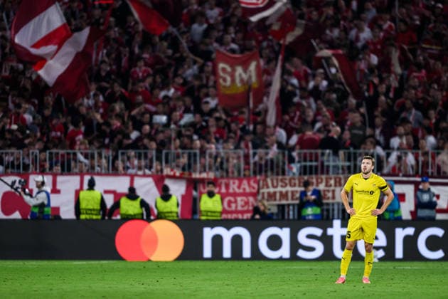 September 10, 2026: Fredrik Bjorkan of Bodo Glimt looks dejected after the 3–0 loss during the UEFA Champions League soccer match between Bayern Munich and Bodo Glimt on September 10, 2026 in Munich. Photo by Marius Simensen, BILDBYRAN COP 238 MM0073 bbeng football soccer UEFA Champions League Bodo Glimt Bayern Munich depp  Copyright: MARIUSxSIMENSEN BB260910BB889