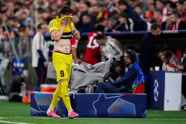 September 10, 2026: Andreas Helmersen of Bodo Glimt looks dejected during the UEFA Champions League soccer match between Bayern Munich and Bodo Glimt on September 10, 2026 in Munich. Photo by Marius Simensen, BILDBYRAN COP 238 MM0073 bbeng football soccer UEFA Champions League Bodo Glimt Bayern Munich dejected  Copyright: MARIUSxSIMENSEN BB260910BB895