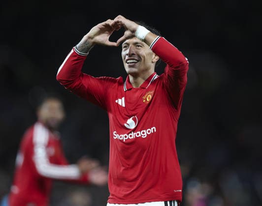 Manchester United, ManU v Sabah, UEFA Champions League, League Stage 10.09.26 Manchester United v Sabah, UEFA Champions League, League Stage Bradley Ormesher The Times Lisandro Martinez of Manchester United celebrates scoring his teams 4th goal  Copyright: xBradleyxOrmesherx NINTCHDBPICT001107214712