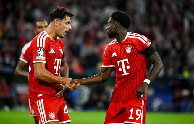 September 10, 2026, xemx, Soccer, UEFA Champions League, FC Bayern Munich vs. FK Bodø Glimt, Alphonso Davies of FC Bayern Munich, goal celebration, celebrating the goal, celebrating the 3-0 goal for Munich