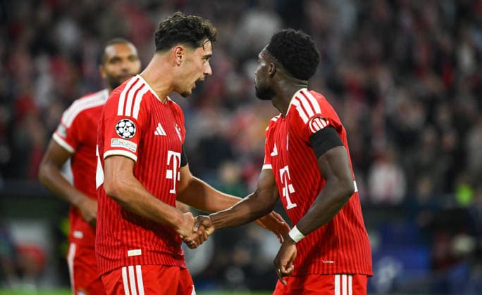 September 10, 2026, xemx, Soccer, UEFA Champions League, FC Bayern Munich vs. FK Bodø Glimt, Alphonso Davies of FC Bayern Munich, goal celebration, celebrating the goal, celebrating the 3-0 goal for Munich