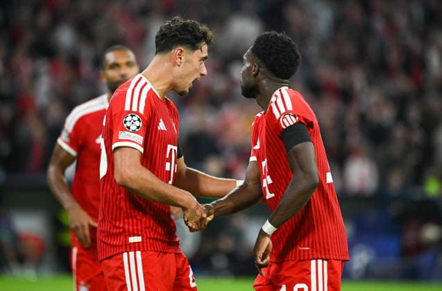 September 10, 2026, xemx, Soccer, UEFA Champions League, FC Bayern Munich vs. FK Bodø Glimt, Alphonso Davies of FC Bayern Munich, goal celebration, celebrating the goal, celebrating the 3-0 goal for Munich
