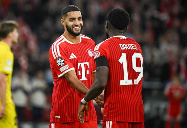 September 10, 2026, xemx, Soccer, UEFA Champions League, FC Bayern Munich vs. FK Bodø Glimt, Alphonso Davies of FC Bayern Munich, goal celebration, celebrating the goal, celebrating the 3-0 goal for Munich