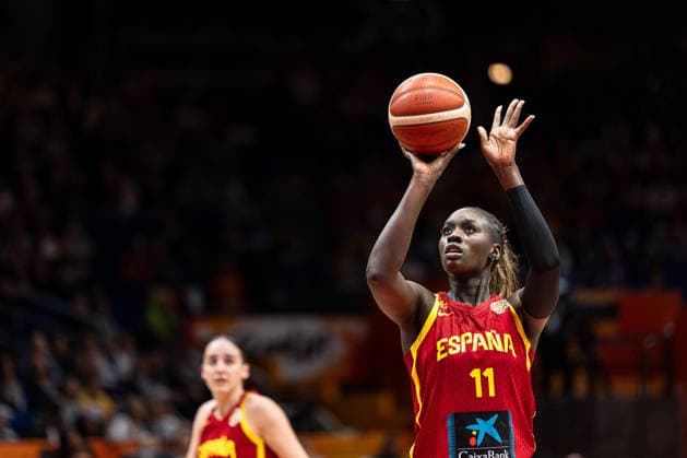 Awa Fam Spain, 11 on free throws, GER, Australia vs. Spain, Basketball, 2026 FIBA Women s World Cup, Quarterfinals, September 10, 2026 GER, Australia vs. Spain, Basketball, 2026 FIBA Women s World Cup, Quarterfinals, September 10, 2026, Berlin Copyright: xEibner-Pressefoto MaxxVincenx EP_MVN