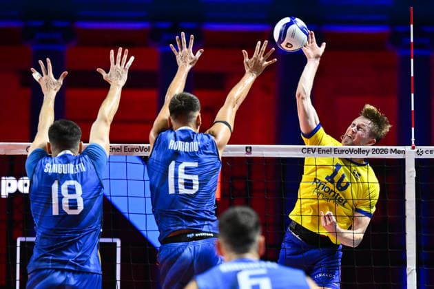 September 10, 2026: Hampus Ekstrand of Sweden during the CEV EuroVolley 2026 group stage volleyball match between Italy and Sweden on September 10, 2026 in Naples. Photo by Domenico Cippitelli, BILDBYRAN COP 18 XY0128 volleyball volleyball volleyball European Championships Italy Sweden CEV EuroVolley 2026 Italy Sweden bbeng European Championships  Copyright: DomenicoxCippitelli BB260910BB901