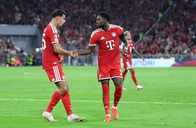 September 10, 2026, GER, Soccer, Men s, UEFA Champions League, Group Stage, 2026–2027 Season, Matchday 1, FC Bayern Munich vs. FK Bodø Glimt, Goal Celebration, Cheering, Goal Scorer(s), Alphonso Davies of FC Bayern Munich celebrates the goal that made it 3–0 at the Allianz Arena in Munich, Bayern, Germany Copyright: xNordphoto Schneiderx