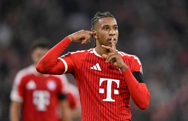 GOAL: 4–0 Michael Olise FC Bayern Munich FCB 17 Goal Celebration Gesture FC Bayern Munich FCB vs. Bodo Glimt 10 09 2026 DFL REGULATIONS PROHIBIT ANY USE OF PHOTOGRAPHS AS IMAGE SEQUENCES AND OR QUASI-VIDEO: FC Bayern Munich (FCB) vs. Bodo Glimt