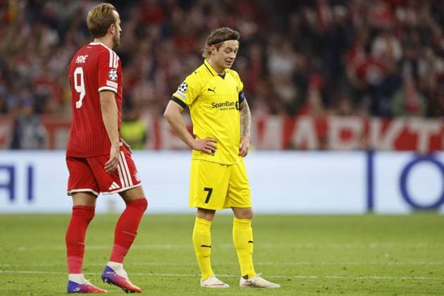 MUNICH - Patrick Berg of Bodo Glimt is frustrated during the Champions League match between FC Bayern Munich and FK Bodo Glimt on September 10, 2026, at the Allianz Arena in Munich, Germany. BART STOUTJESDIJK ANP UEFA Champions League 2026 27 xVIxANPxSportx xBartxStoutjesdijkxIVx 567949513 originalFilename: 567949513.jpg