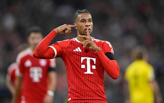GOAL: 4–0 Michael Olise FC Bayern Munich FCB 17 Goal Celebration Gesture FC Bayern Munich FCB vs. Bodo Glimt September 10, 2026 DFL regulations prohibit any use of photographs as image sequences and OR QUASI-VIDEO. FC Bayern Munich (FCB) vs. Bodo Glimt