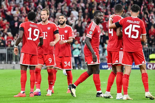 MUNICH, GERMANY; 10. SEPTEMBER: Bayern Munich celebrating the goal to 3-0 by Alphonso DAVIES (FC Bayern Munich 19) Tor Torschuetze Freude Happy during the Champions League Match between FC Bayern Muenchen vs. FK Bodo Glimt at Matchday 1 at Allianz Arena Copyright: xBEAUTIFULxSPORTS Goldbergx