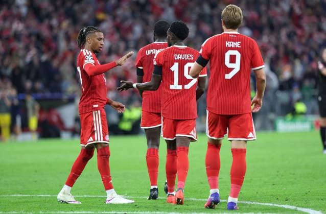 September 10, 2026, GER, Soccer, Men s, UEFA Champions League, Group Stage, 2026–2027 Season, Matchday 1, FC Bayern Munich vs. FK Bodo Glimt, Goal Celebration, Cheering, Goal Scorer(s), Alphonso Davies, FC Bayern Munich 19 celebrates the goal that made it 3–0, Munich, Allianz Arena, Bayern, Germany Copyright: xNordphoto Schneiderx
