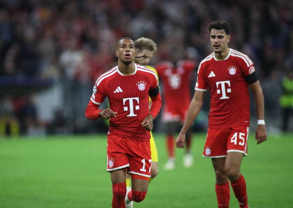 Soccer, Men s, Champions League, 2026–2027 Season, FC Bayern Munich vs. FK Bodø Glimt, Matchday 1, Allianz Arena, 4–0 (goal by Michael Olise, FC Bayern Munich), celebration
