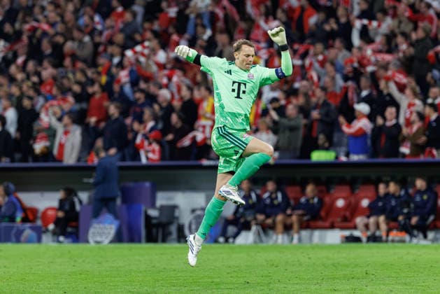 Manuel Neuer 1, FC Bayern Munich scores the 3-0 goal in the match between FC Bayern Munich and FK Bodo Glimt, soccer, men s, UEFA Champions League, 2026–2027, Matchday 1 on September 10, 2026, in Munich, Allianz Arena, Bavaria, Germany