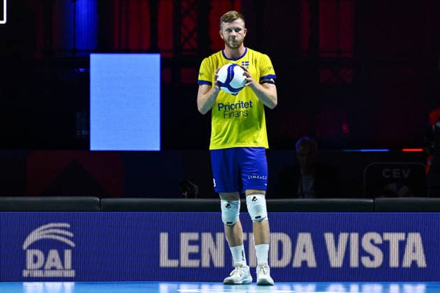 September 10, 2026: Alfred Brink of Sweden during the CEV EuroVolley 2026 group stage volleyball match between Italy and Sweden on September 10, 2026 in Naples. Photo by Domenico Cippitelli, BILDBYRAN COP 18 XY0128 volleyball volleyball volleyball European Championship Italy Sweden CEV EuroVolley 2026 Italy Sweden bbeng European Championship  Copyright: DomenicoxCippitelli BB260910BB944