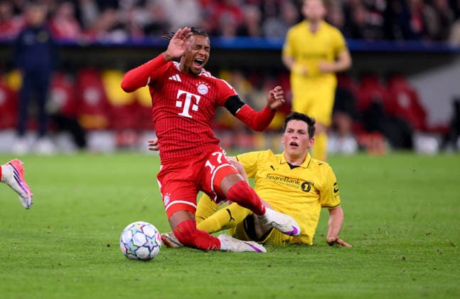 SOCCER CHAMPIONS LEAGUE 2026–2027 SEASON Preliminary Round 1 Matchday 10, September 2026 FC Bayern Munich vs. FK Bodø Glimt Michael Olise (left), FC Bayern Munich vs. Sondre Brunstad Fet (right), FK Bodø Glimt