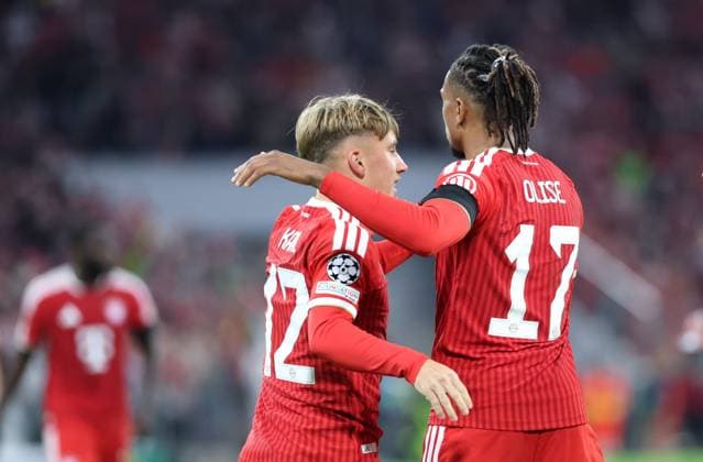 September 10, 2026, GER, Soccer, Men s, UEFA Champions League, Group Stage, 2026–2027 Season, Matchday 1, FC Bayern Munich vs. FK Bodø Glimt, Goal Celebration, Cheering, Goal Scorer, Goal Scorers, Michael Olise, FC Bayern Munich 17 celebrates the goal that made it 4–0, Munich, Allianz Arena, Bayern, Germany Copyright: xNordphoto Schneiderx