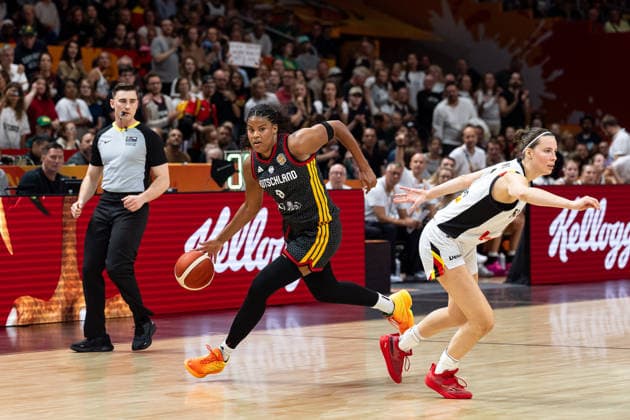 Nyara Sabally, Germany, No. 8 dribbling, GER, Belgium vs. Germany, Basketball, 2026 FIBA Women’s World Cup, Quarterfinals, September 10, 2026, GER, Belgium vs. Germany, Basketball, 2026 FIBA Women’s World Cup, Quarterfinals, September 10, 2026, Berlin Copyright: xEibner-Pressefoto MaxxVincenx EP_MVN