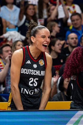 Clara Bielefeld, Germany, 25, celebrates; GER, Belgium vs. Germany, Basketball, 2026 FIBA Women s World Cup, Quarterfinals, September 10, 2026, GER, Belgium vs. Germany, Basketball, 2026 FIBA Women’s World Cup, Quarterfinals, September 10, 2026, Berlin Copyright: xEibner-Pressefoto MaxxVincenx EP_MVN