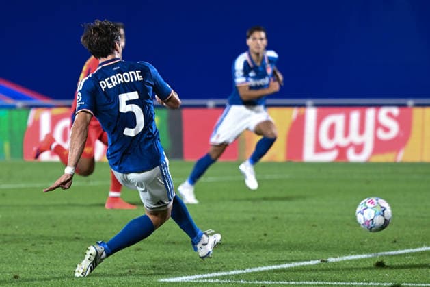 Db Como 10 04 2026 - Champions League Como-Lipsia foto Daniele Buffa Image nella foto: gol Maximo Perrone 