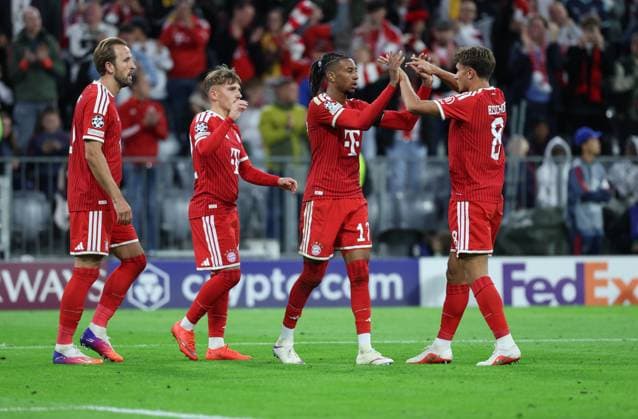 September 10, 2026, GER, Soccer, Men s, UEFA Champions League, Group Stage, 2026–2027 Season, Matchday 1, FC Bayern Munich vs. FK Bodø Glimt, goal celebration, cheers, goal scorer(s), Michael Olise, FC Bayern Munich 17 celebrates the goal that made it 5–0, Munich, Allianz Arena, Bayern, Germany Copyright: xNordphoto Schneiderx