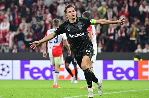 Florian Thauvin of Lens celebrates a goal during the Football Champions League opening round match Slavia Prague vs RC Lens on September 10, 2026, in Prague, Czech Republic. (CTKxPhoto VitxSimanek) CTKPhotoP2026091010922  CTKPhotoP2026091010922