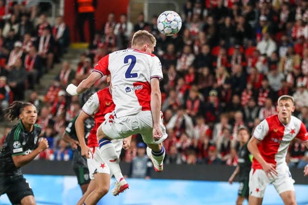 Praha 10.09.2026. PIlka nozna UEFA Liga Mistrzow sezon 2026 2027 runda 1 mecz: SK Slavia Praha - RC Lens --- Football UEFA Champions League season 2026 2027 round 1 match: SK Slavia Praha - RC Lens nz Stepan Chaloupek Fot. Kacper Staniec NEWSPIX.PL --- newspix.pl 
