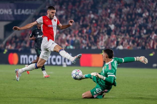 Praha 10.09.2026. PIlka nozna UEFA Liga Mistrzow sezon 2026 2027 runda 1 mecz: SK Slavia Praha - RC Lens --- Football UEFA Champions League season 2026 2027 round 1 match: SK Slavia Praha - RC Lens nz Danijel Sturm Fot. Kacper Staniec NEWSPIX.PL --- newspix.pl 