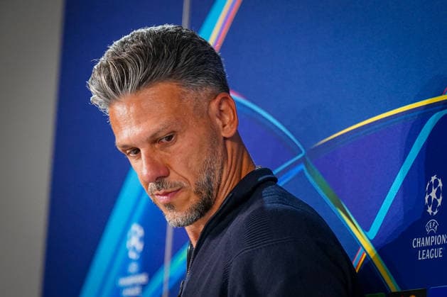 Italy Soccer UEFA Champions League 2026–2027, Matchday 1: Como 1907 vs. RB Leipzig; Giuseppe Sinigaglia (Como) and Martin Demichelis (RB Leipzig Coach); facial expressions, emotions, press conference, media Copyright: xJOERANxSTEINSIEKx