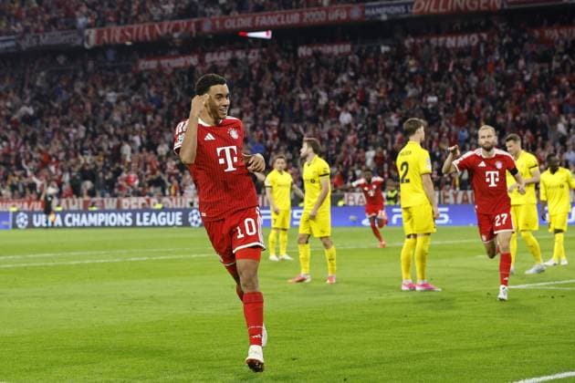 MUNICH - Jamal Musiala of FC Bayern Munich celebrates the 1-0 during the Champions League match between FC Bayern Munich and FK Bodo Glimt on September 10, 2026, at the Allianz Arena in Munich, Germany. BART STOUTJESDIJK ANP UEFA Champions League 2026 27 xVIxANPxSportx xBartxStoutjesdijkxIVx 567967793 originalFilename: 567967793.jpg
