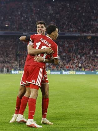 MUNICH - (lr) Aleksandar Pavlovic of FC Bayern Munich and Jamal Musiala of FC Bayern Munich celebrate the 1-0 during the Champions League match between FC Bayern Munich and FK Bodo Glimt on September 10, 2026, at the Allianz Arena in Munich, Germany. BART STOUTJESDIJK ANP UEFA Champions League 2026 27 xVIxANPxSportx xBartxStoutjesdijkxIVx 567967893 originalFilename: 567967893.jpg