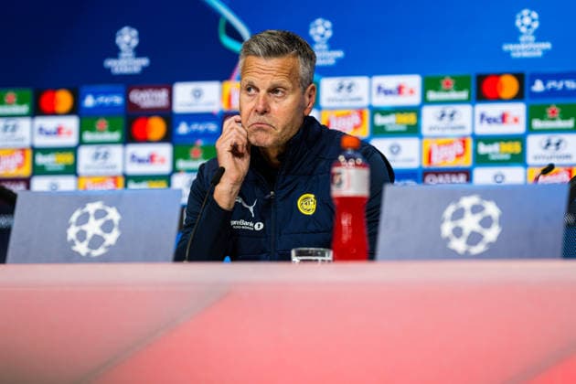 September 10, 2026: Head coach Kjetil Knutsen of Bodo Glimt at a press conference following the UEFA Champions League soccer match between Bayern Munich and Bodo Glimt on September 10, 2026 in Munich. Photo by Marius Simensen, BILDBYRAN COP 238 MM0073 Bayern Munich, BBENG, Bodo Glimt, football, soccer, UEFA Champions League  Copyright: MARIUSxSIMENSEN BB260910ZP005