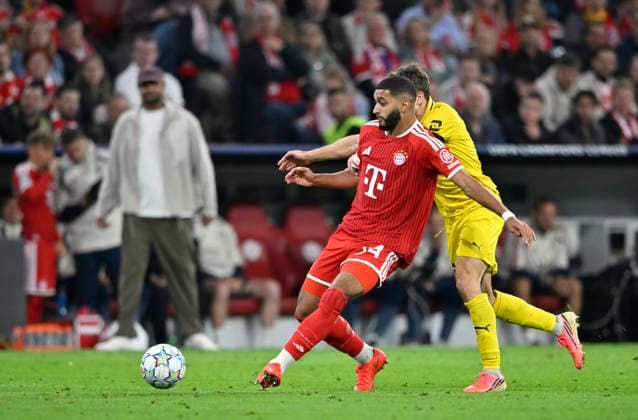 Ismael Saibari, FC Bayern Munich (FCB), 34, in action with the ball; FC Bayern Munich (FCB) vs. Bodø Glimt, September 10, 2026. DFL regulations prohibit any use of photographs as image sequences and or quasi-video. FC Bayern Munich FCB vs. Bodø Glimt