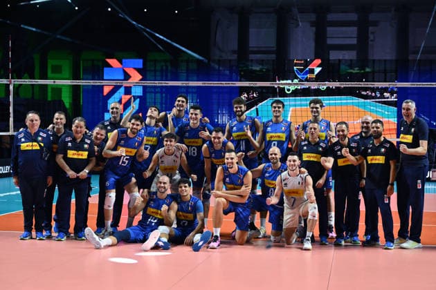 Dc Napoli 10 09 2026 - Campionato Europeo Pallavolo maschile Italia-Svezia foto Domenico Cippitelli Image nella foto: Italia 