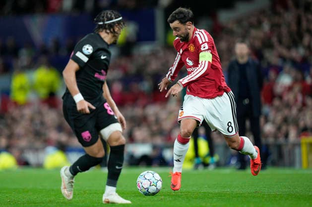 Manchester United, ManU v Sabah FK, UEFA Champions League Bruno Fernandes of Manchester United runs with the ball during the Manchester United v Sabah FK UEFA Champions League 1st Round match at Old Trafford, Manchester, England on 10 September 2026 Credit: Steve Flynn Every Second Media Editorial use only. All images are copyright Every Second Media Limited. No images may be reproduced without prior permission. Copyright: xIMAGO EveryxSecondxMediax ESM-2151-0197 StevexFlynnx xEveryxSecondxMediax