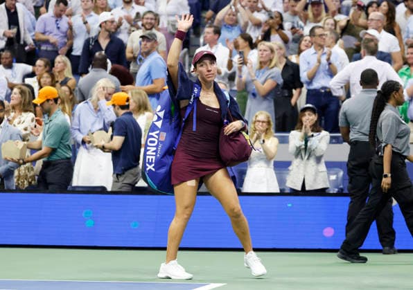 Jessica Pegula walks off of the court after losing to Aryna Sabalenka of Belarus in the Women s semifinals in Arthur Ashe Stadium at the 2026 US Open Tennis Championship at the USTA Billie Jean King National Tennis Center in New York City on Thursday, September 10, 2026. Sabalenka defeated Pegula in straight sets to advance to the finals.  NYP20260910217 JOHNxANGELILLO