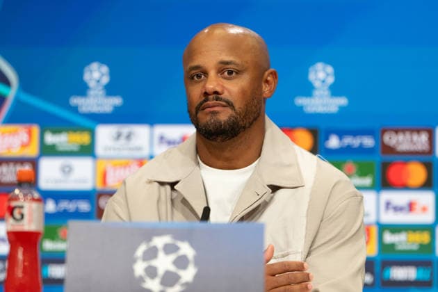 GER, Bavaria, Munich, Soccer, FC Bayern Munich vs. FK Bodo Glimt, at the Allianz Arena, Munich, Champions League, Group Stage, Matchday 1, September 10, 2026, from left: Vincent Kompany of FC Bayern Munich, coach, gesturing, portrait, single image, cutout, portrait, headshot, single image, cutout. UEFA regulations prohibit any use of photographs as image sequences and or quasi-video, Copyright: HMB-Media MichaelxNibel