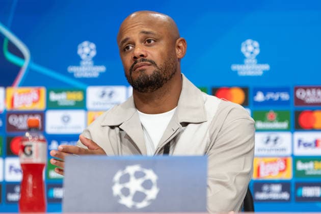 GER, Bavaria, Munich, Soccer, FC Bayern Munich vs. FK Bodo Glimt, at the Allianz Arena, Munich, Champions League, Group Stage, Matchday 1, September 10, 2026, from left: Vincent Kompany of FC Bayern Munich, coach, gesturing, portrait, single image, cutout, portrait, headshot, single image, cutout. UEFA regulations prohibit any use of photographs as image sequences and or quasi-video, Copyright: HMB-Media MichaelxNibel