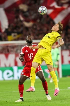 UEFA Champions League 2026 2027 - Bayern Munich and Bodo Glimt in Munich, Germany - 10 Sep 2026 Dayot Upamecano (Bayern Muniich) and Andreas Helmersen (Bodo Glimt) seen in action during UEFA Champions League 2026 2027 match between Bayern Munich and Bodo Glimt. Bayern Munich 5 - 0 Bodo Glimt Munich Germany Copyright: xGrzegorzxWajdax xSOPAxImagesx Grzegorz-Wajda-1448653