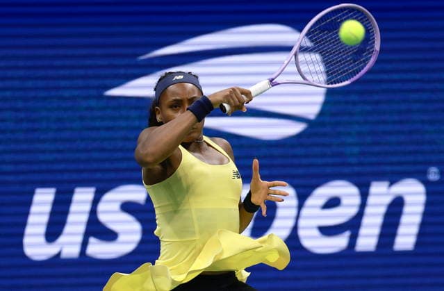 US Open tennis tournament - Day 12 Coco Gauff of the USA in action against Elena Rybakina of Kazakhstan during their Women s Singles Semifinals match of the US Open Tennis Championships at the USTA Billie Jean King National Tennis Center in Flushing Meadows, New York, USA, 10 September 2026. FLUSHING MEADOWS NEW YORK United States  Copyright: xCRISTOBALxHERRERA-ULASHKEVICHx